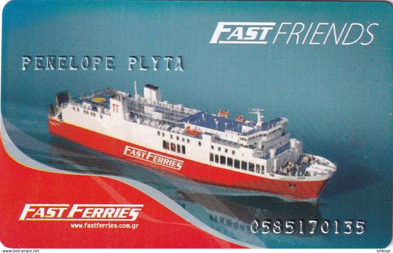 GREECE - Fast Ferries, Charge Card(name At Top), Used - Chiavi Elettroniche Di Alberghi