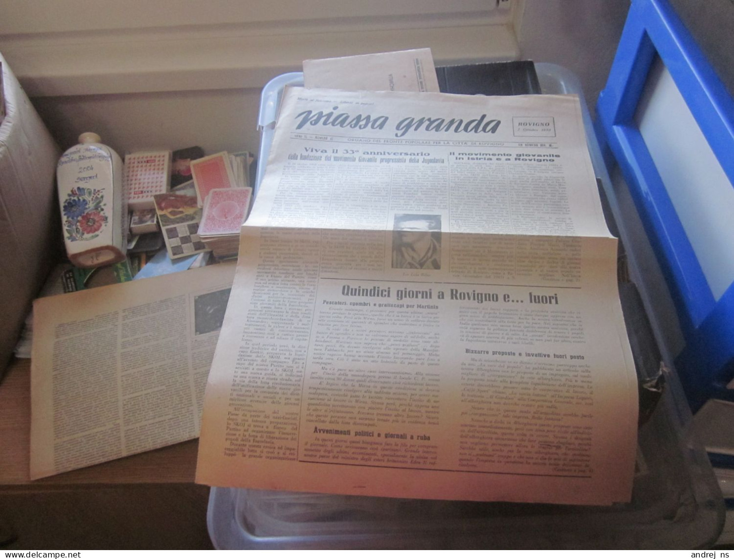 Piassa Granda Organo Del Fronte Popolare Per La Citta Di Rovigno Rovigno 1952 Newspapers In Italian Ivo Lola Ribar - Croatie