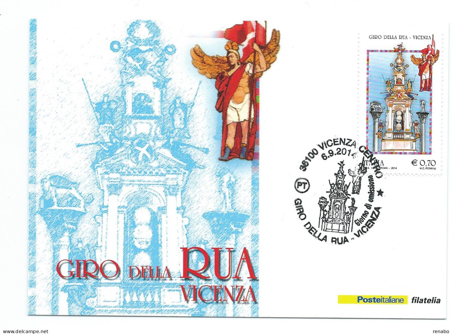 Italia 2014; Giro Della Rua-Vicenza: FDC E Anche Maximum Card Con Annullo Speciale. - FDC