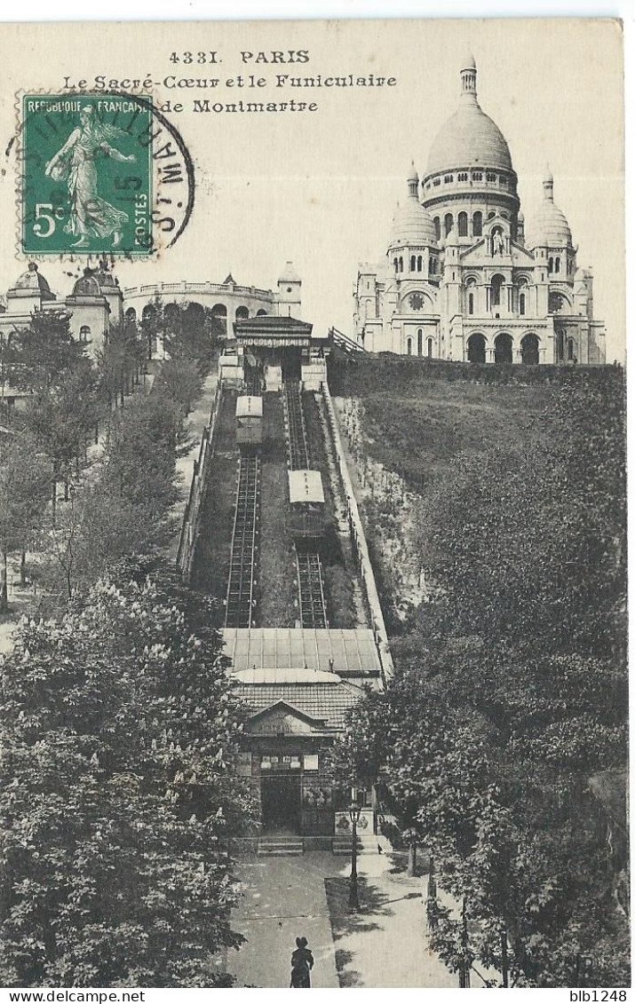 CH 75 PARIS Le Sacre Coeur Et Le Funiculaire De Montmartre - Sacré Coeur