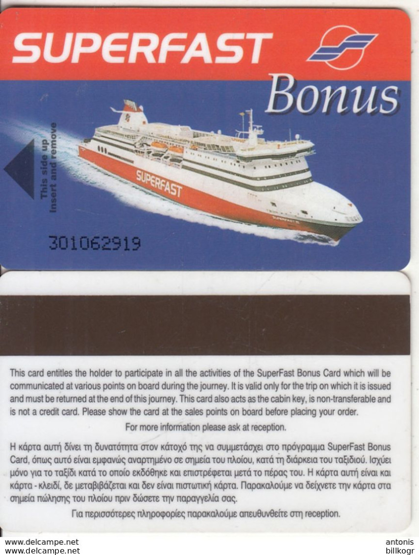 GREECE - Superfast Ferries, Cabin Keycard(thick Plastic), Used - Chiavi Elettroniche Di Alberghi