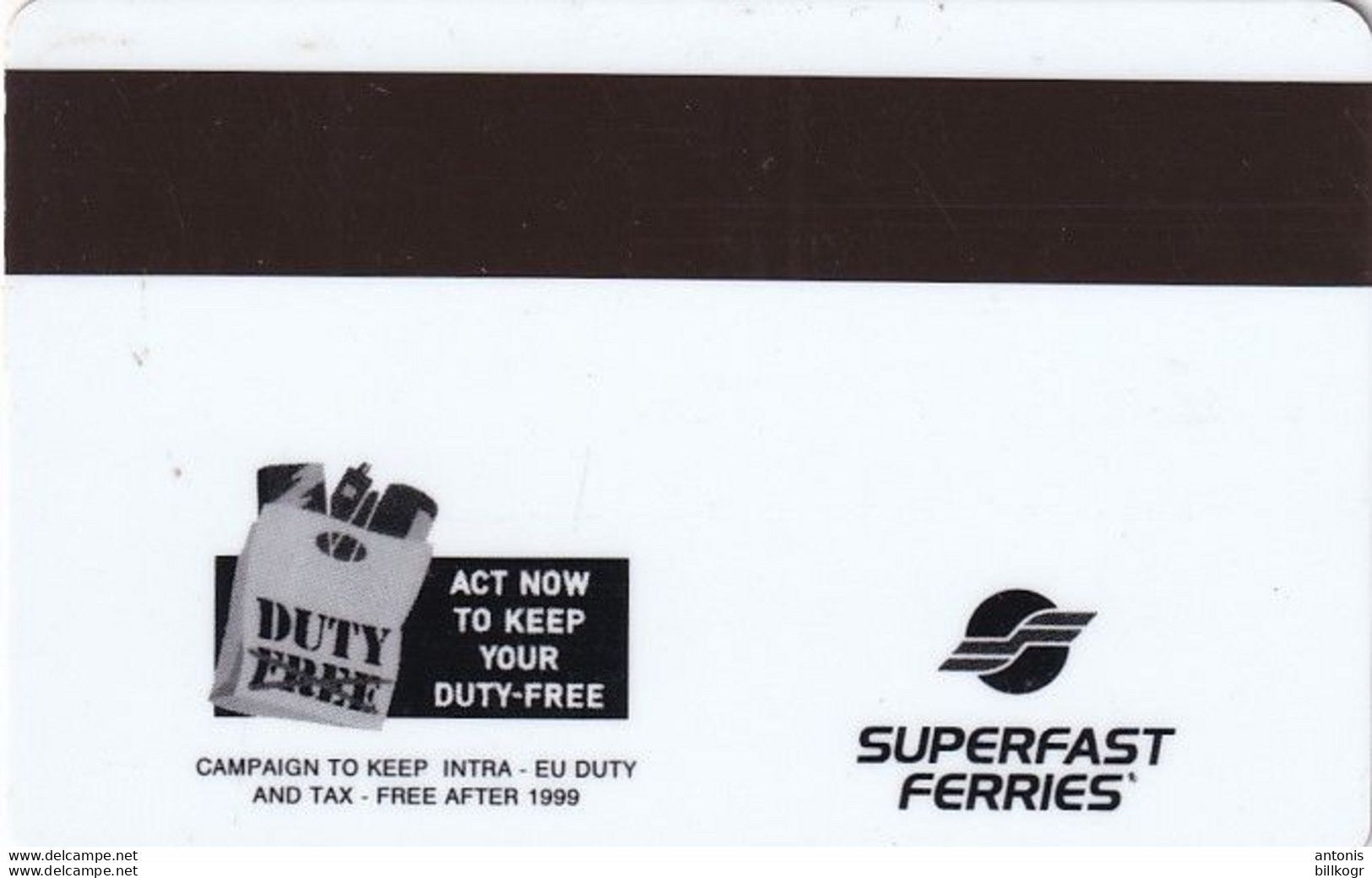 GREECE - SuperFast Ferries, Cabin Keycard, Used - Hotel Keycards