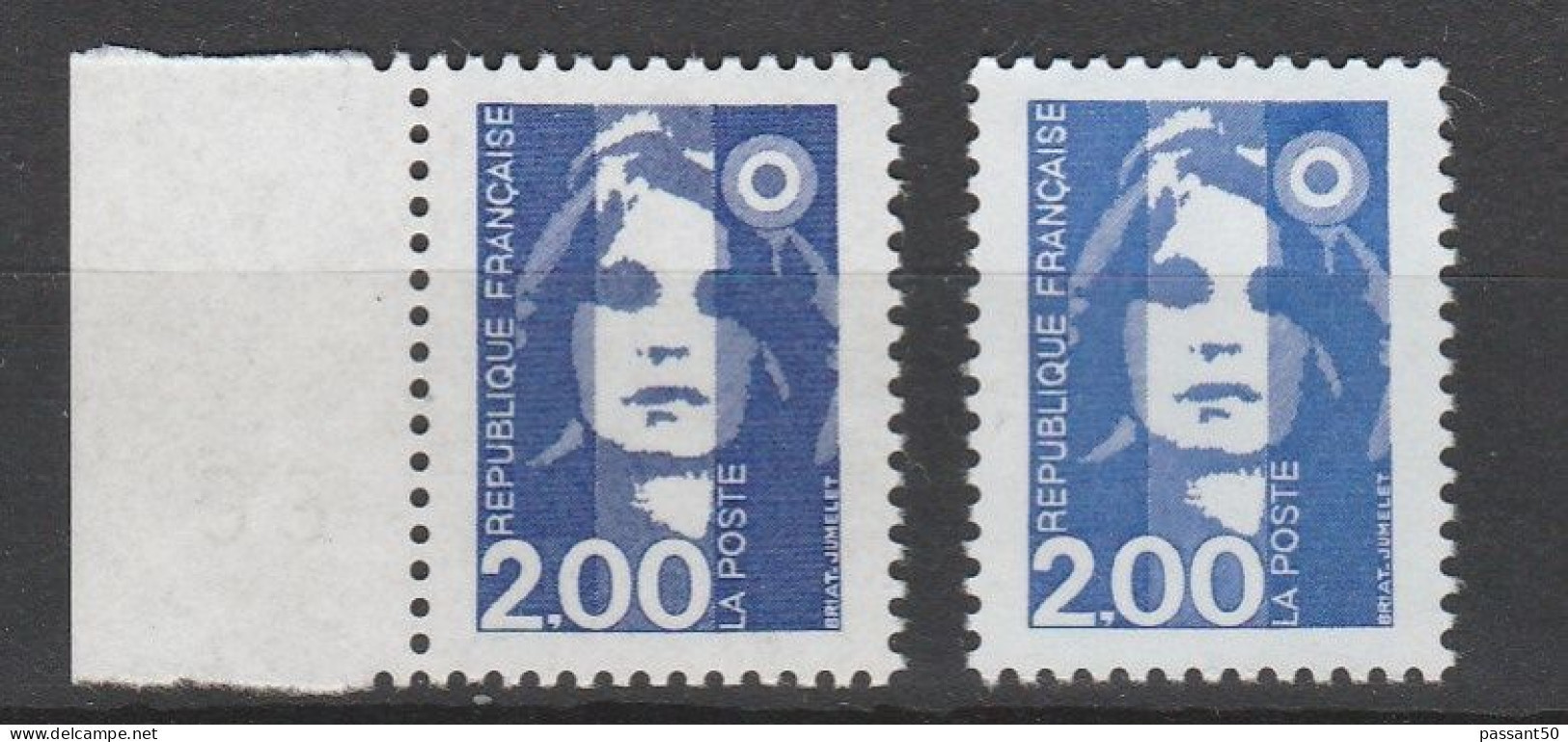 Briat 2fr YT 2906c Bleu Clair. Voir Le Scan. Cote YT : 20 €, Maury N° 2889a : 20 €. - Unused Stamps