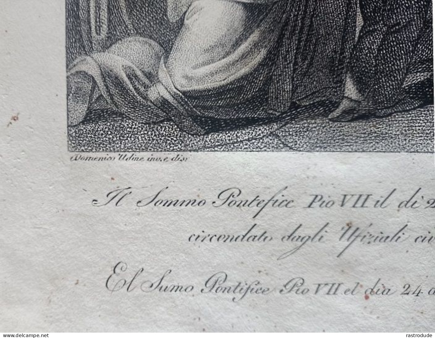 1800 - 1815 INCISIONE  CARLO LASINIO (1759 - 1838)  - PAPA PIO VII RIENTRA A ROMA - Estampes & Gravures