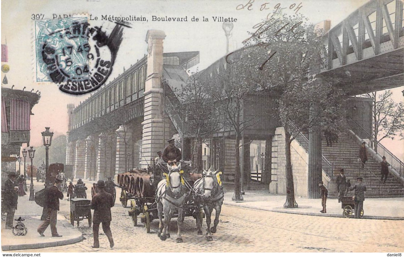 PARIS - 19ème, Le Métropolitain, Boulevard De La Villette ( Colorisée ) - Paris (19)