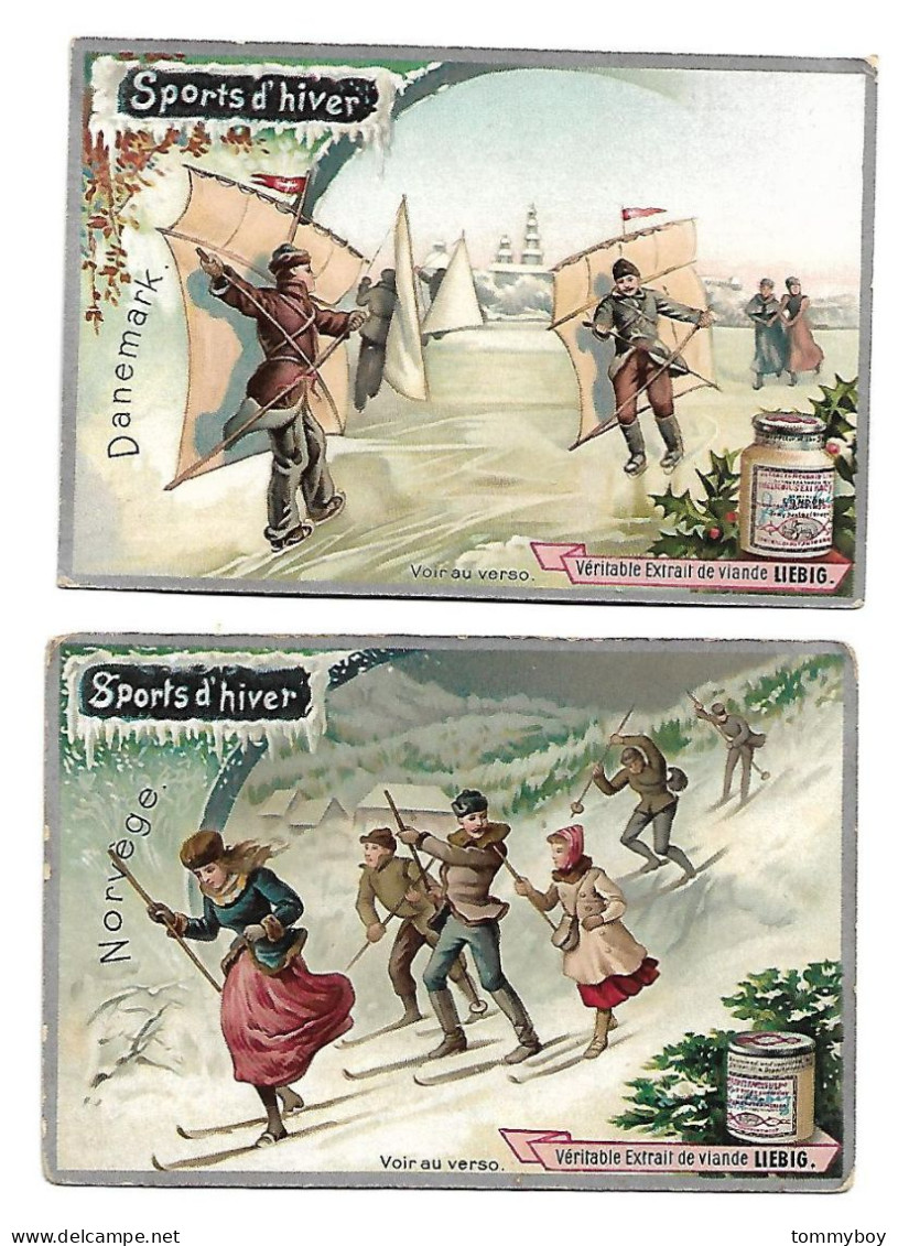 S 495, Liebig 6 Cards, Sports D'hiver (spots + One Card Has A Tear In Left Corner) (ref B10) - Liebig