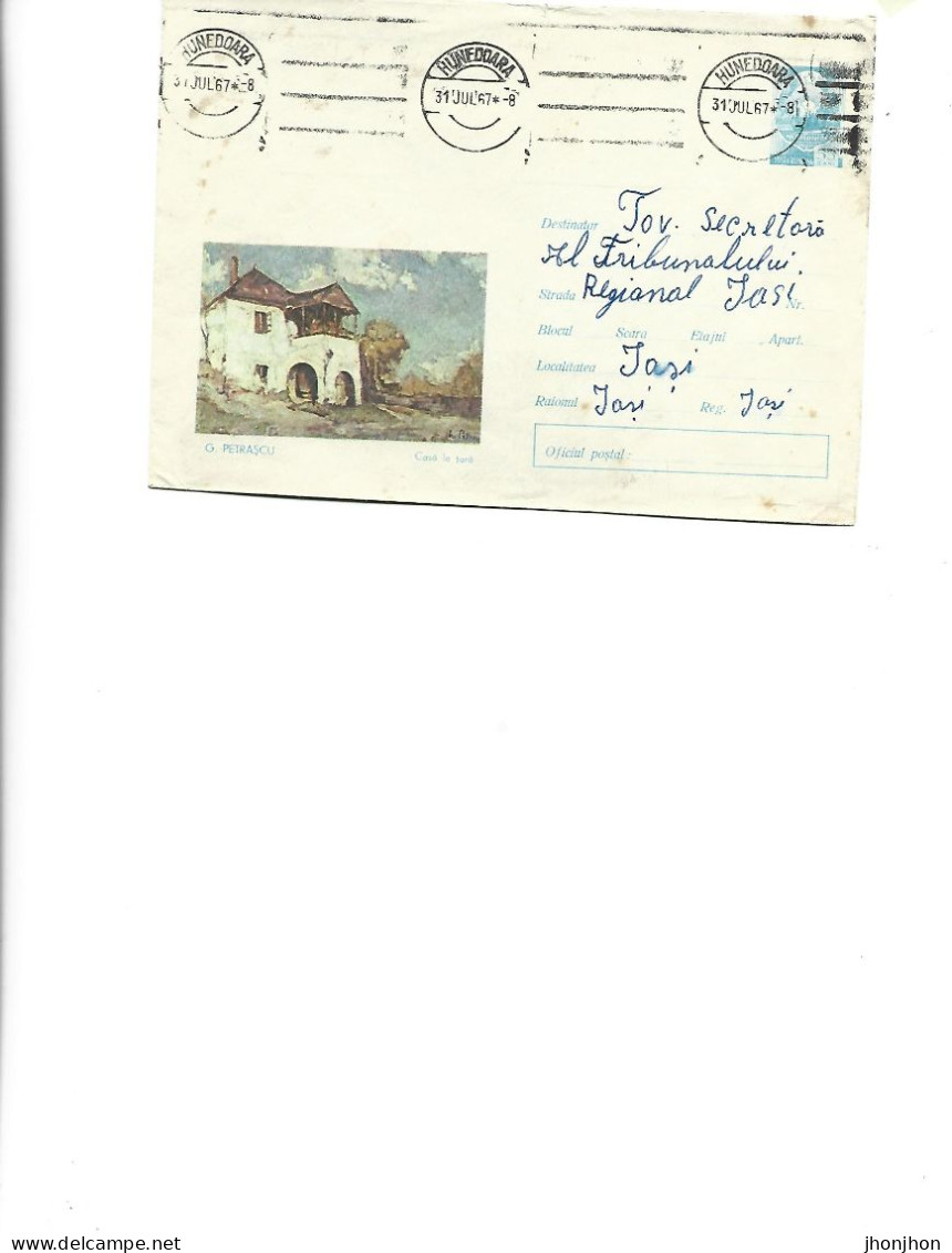 Romania - Postal St.cover Used 1966(188) -   Painting By Gheorghe Petrascu - Country House - Entiers Postaux