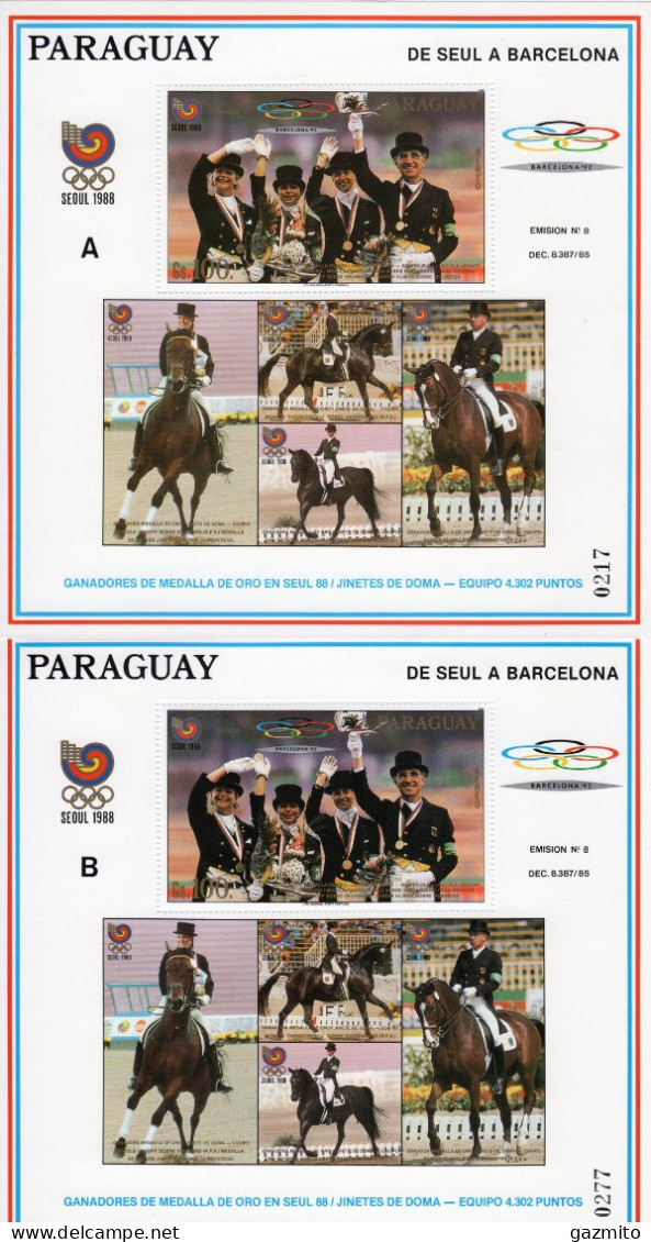 Paraguay 1998, Olympic Games In Seoul, Winners, Horse Race, A-B Blocks - Hippisme