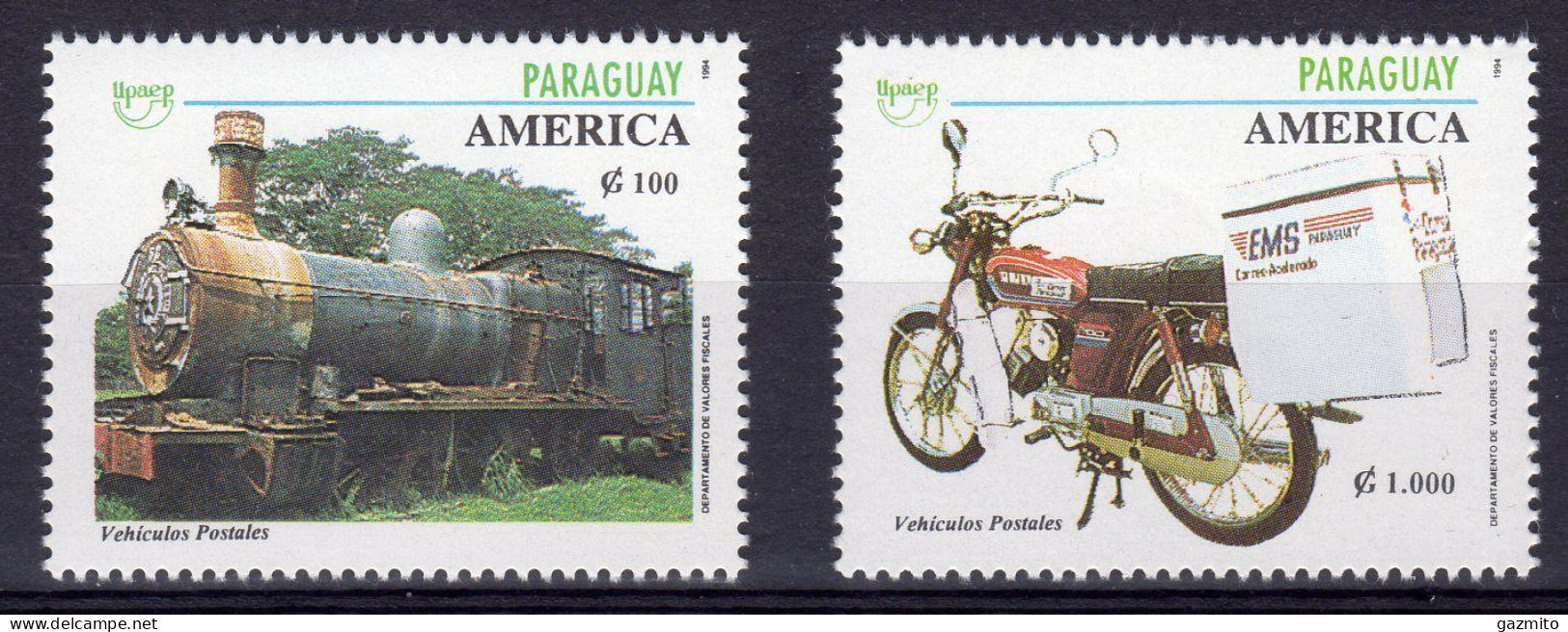 Paraguay 1994, UPAEP, Moto, Locomotive, 2val - Posta