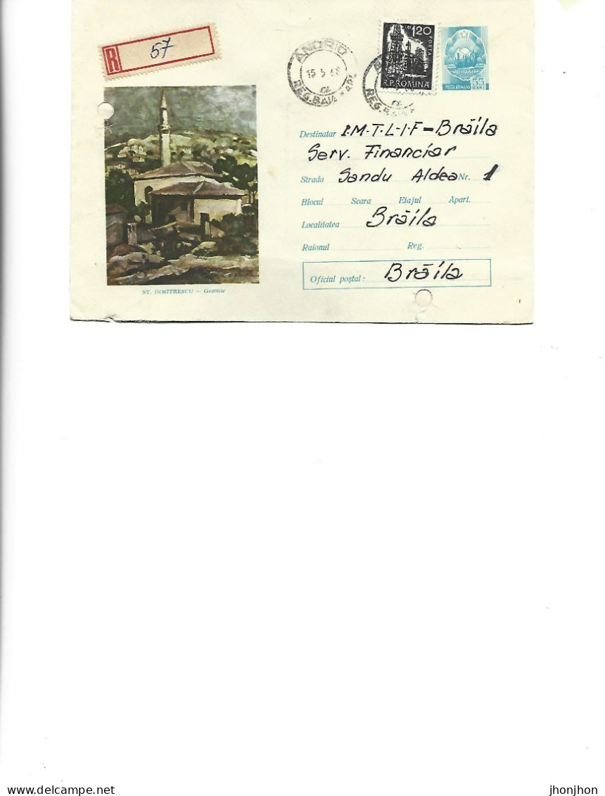 Romania - Postal St.cover Used 1967(340) -   Painting By St.Dimitrescu -  Mosque - Entiers Postaux