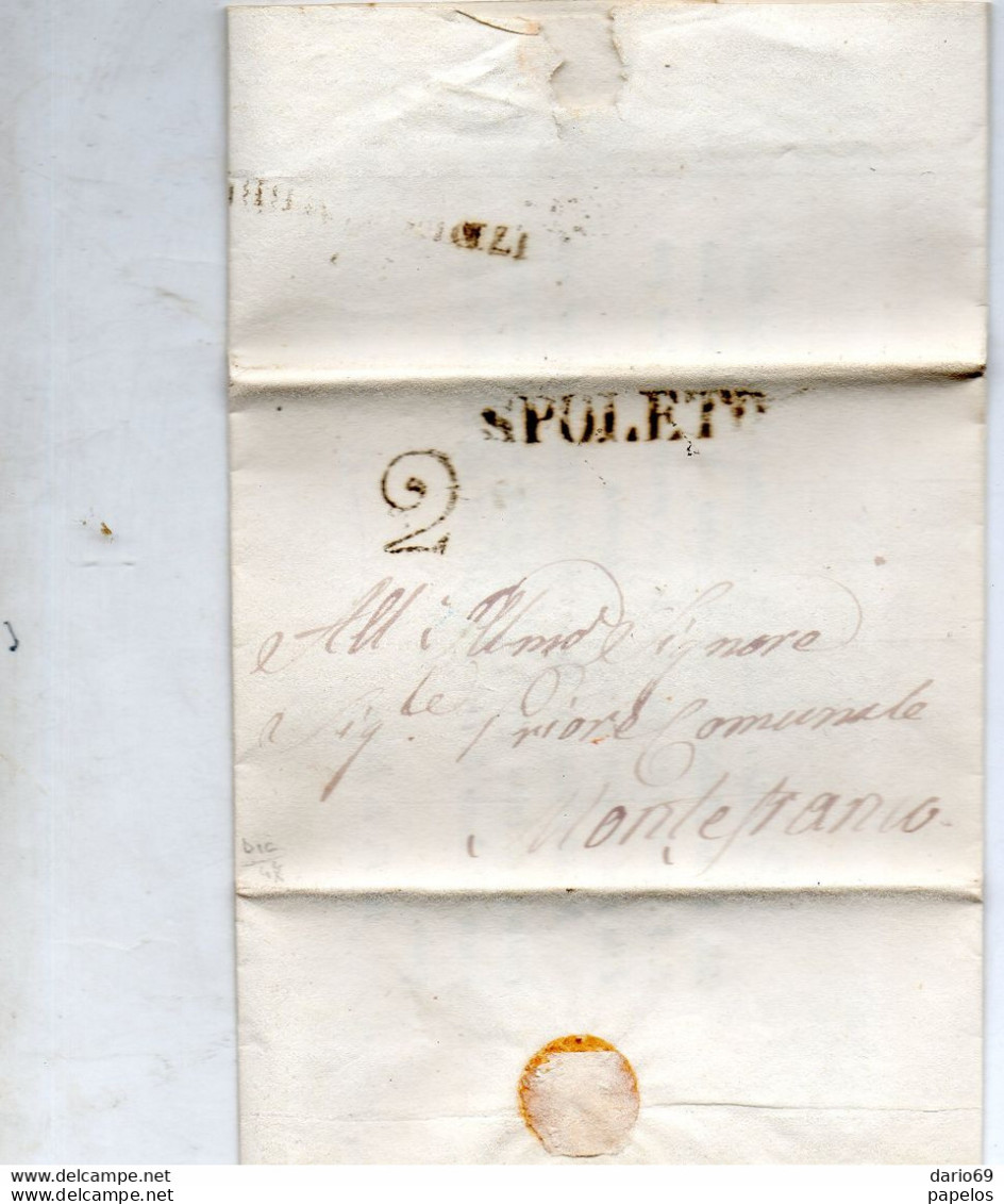 1847  LETTERA CON ANNULLO  SPOLETO - 1. ...-1850 Prephilately