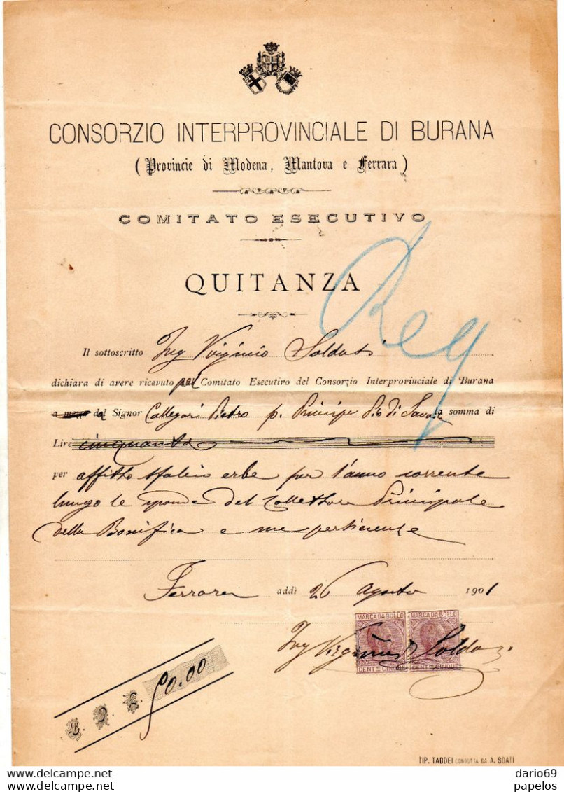 1901 FERRARA, CONSORZIO INTERPROVINCIALE DI BURANA - Italy