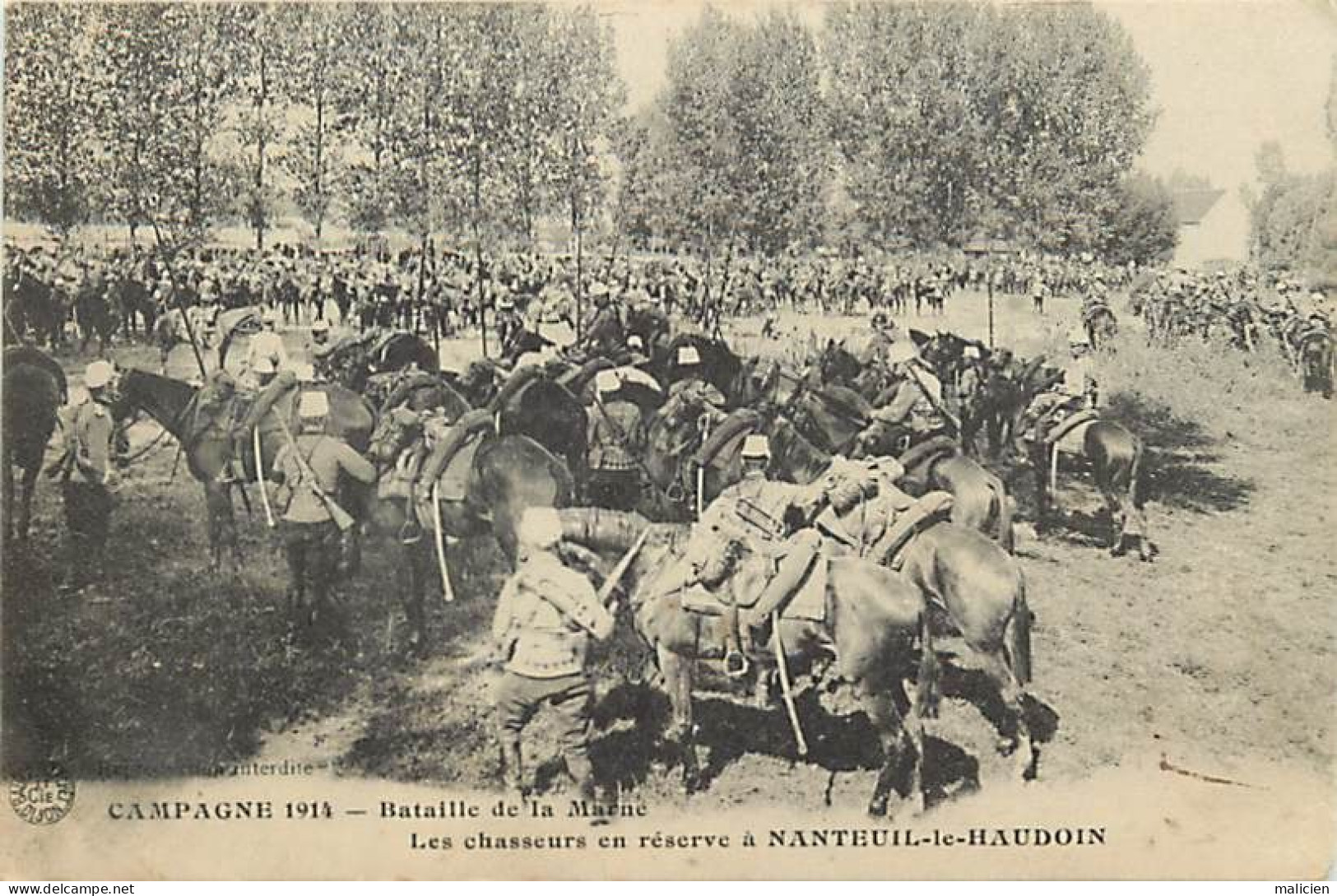 - Dpts Div. -ref-BN476- Oise - Nanteuil Le Haudoin - Les Chasseurs En Réserve - Régiments - Guerre 1914-18 - - Nanteuil-le-Haudouin