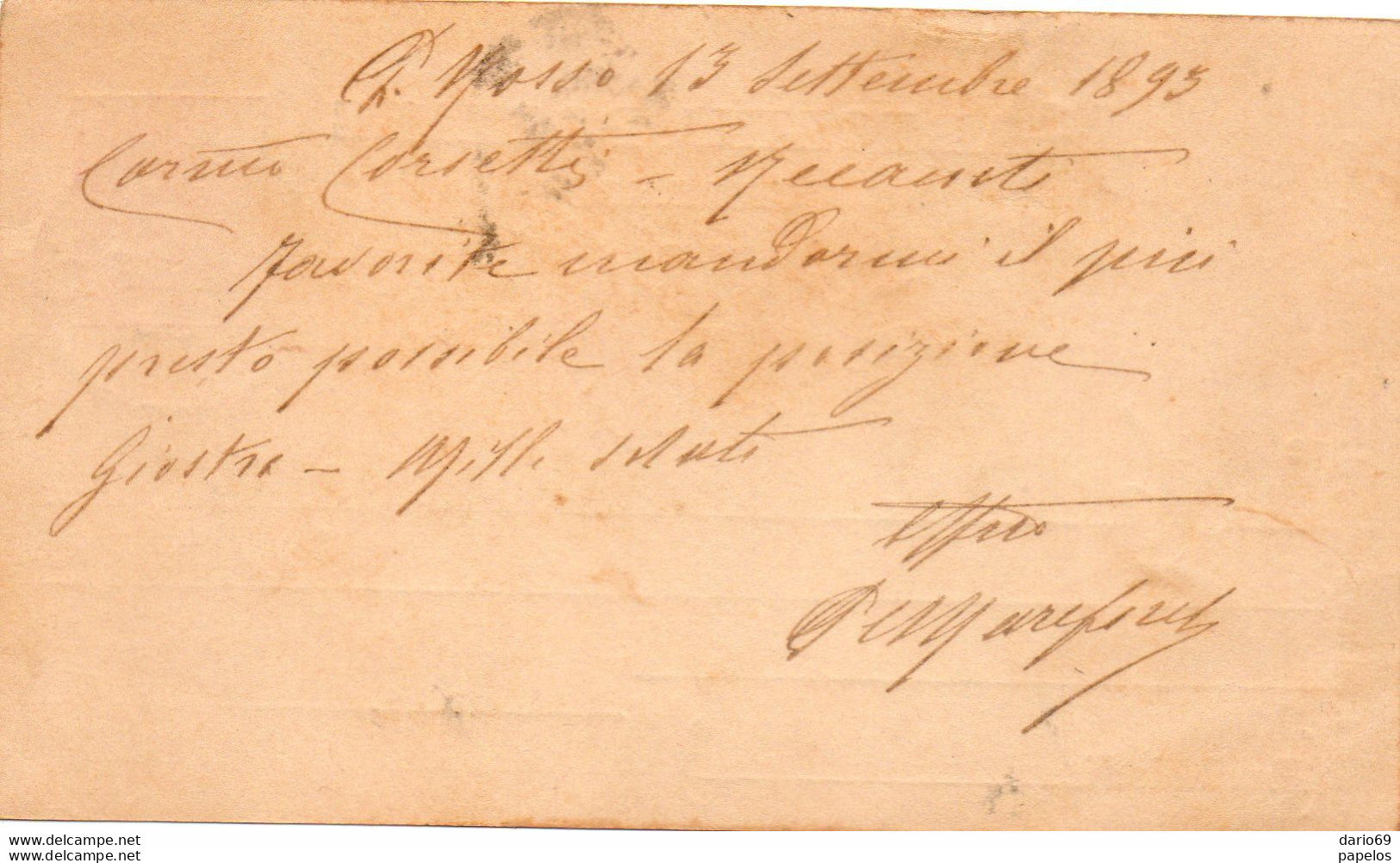 1893  CARTOLINA CON ANNULLO RECANATI - Stamped Stationery