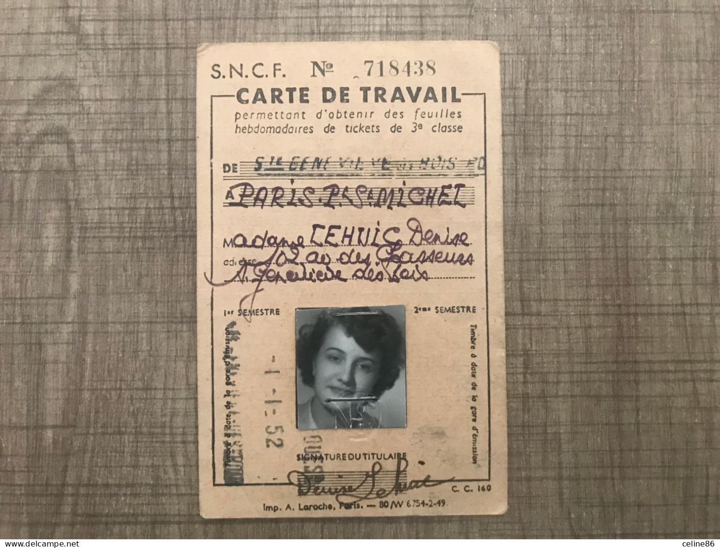Carte De Travail SNCF N°718438 Feuilles Hebdomadaires De Tickets Délivrés - Documenti Storici
