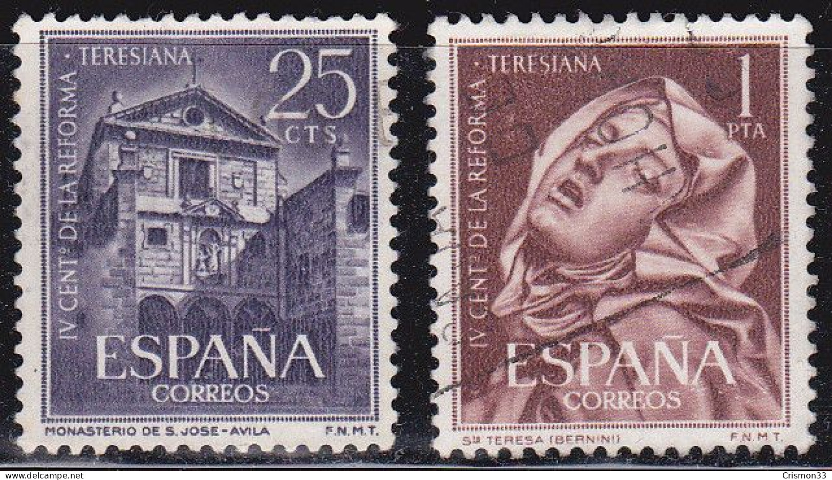 1962 - ESPAÑA - IV CENTENARIO DE LA REFORMA TERESIANA - EDIFIL 1428,1429 - Used Stamps