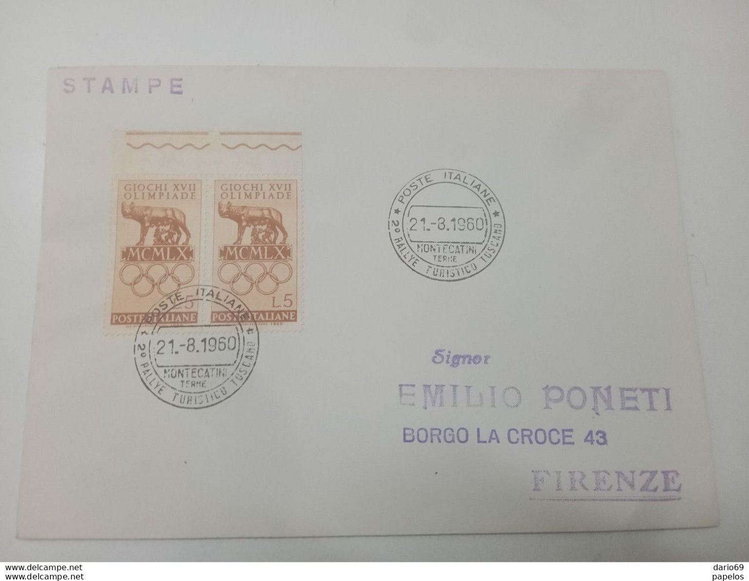 1960 LETTERA CON ANNULLO MONTECATINI TERME 2° RALLYE  TURISTICO TOSCANO - 1946-60: Poststempel