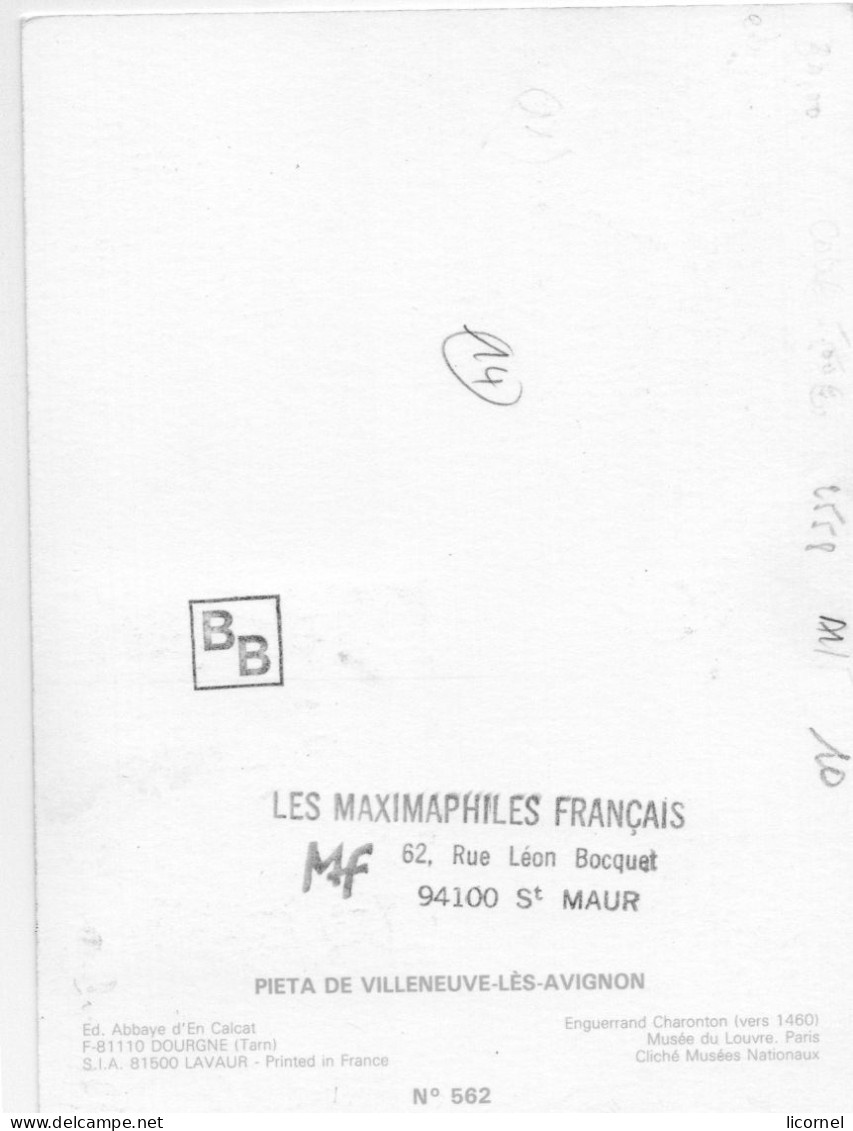 Carte  Maxi  1988 Premier Jour / PIETA DE VILLENEUVE LES AVIGNON - 1980-1989