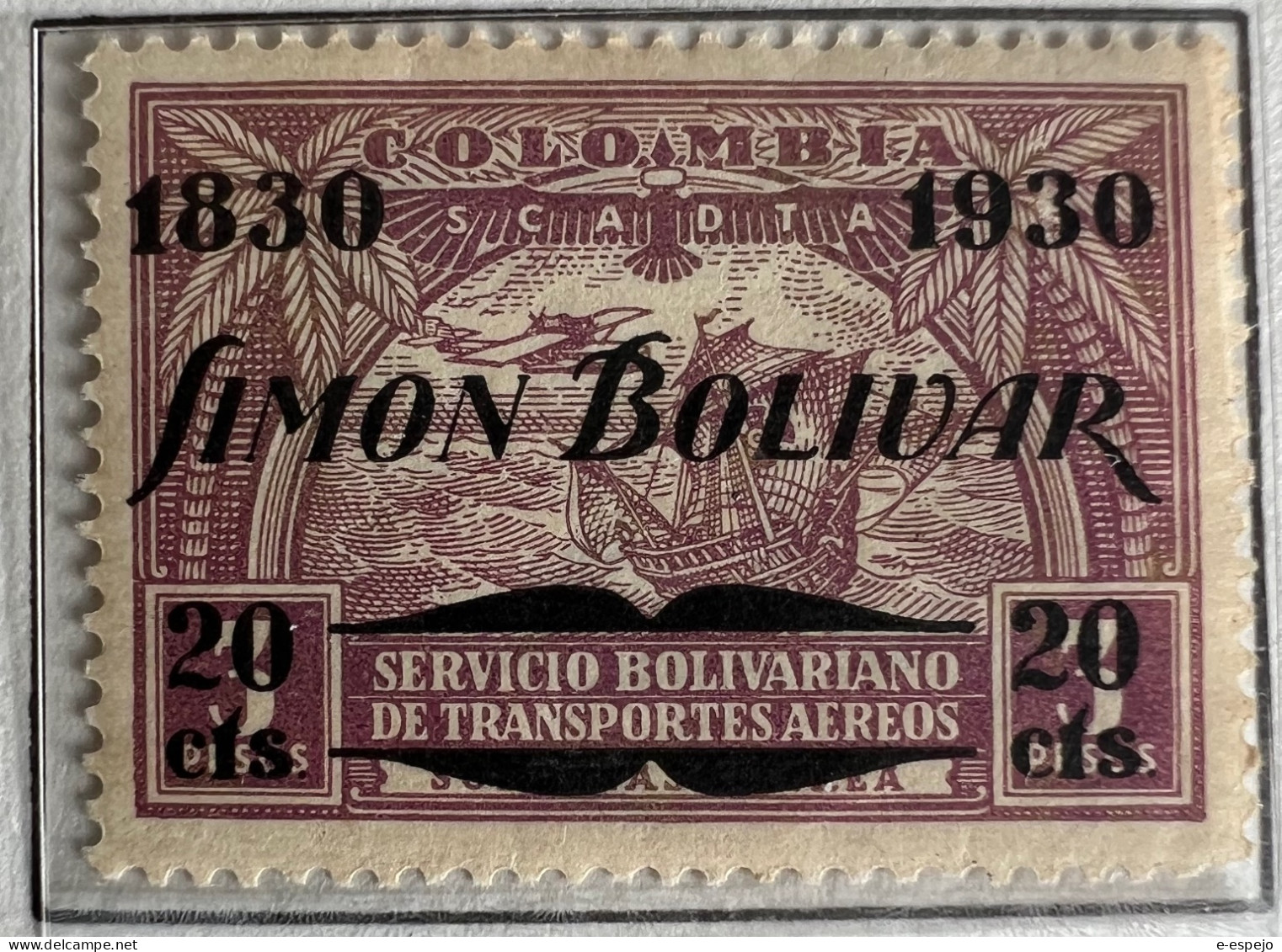 Kolumbien 1930: SCADTA: Death Of Simón Bolivar, Cent. Mi:CO-SCADTA 62 - Colombie
