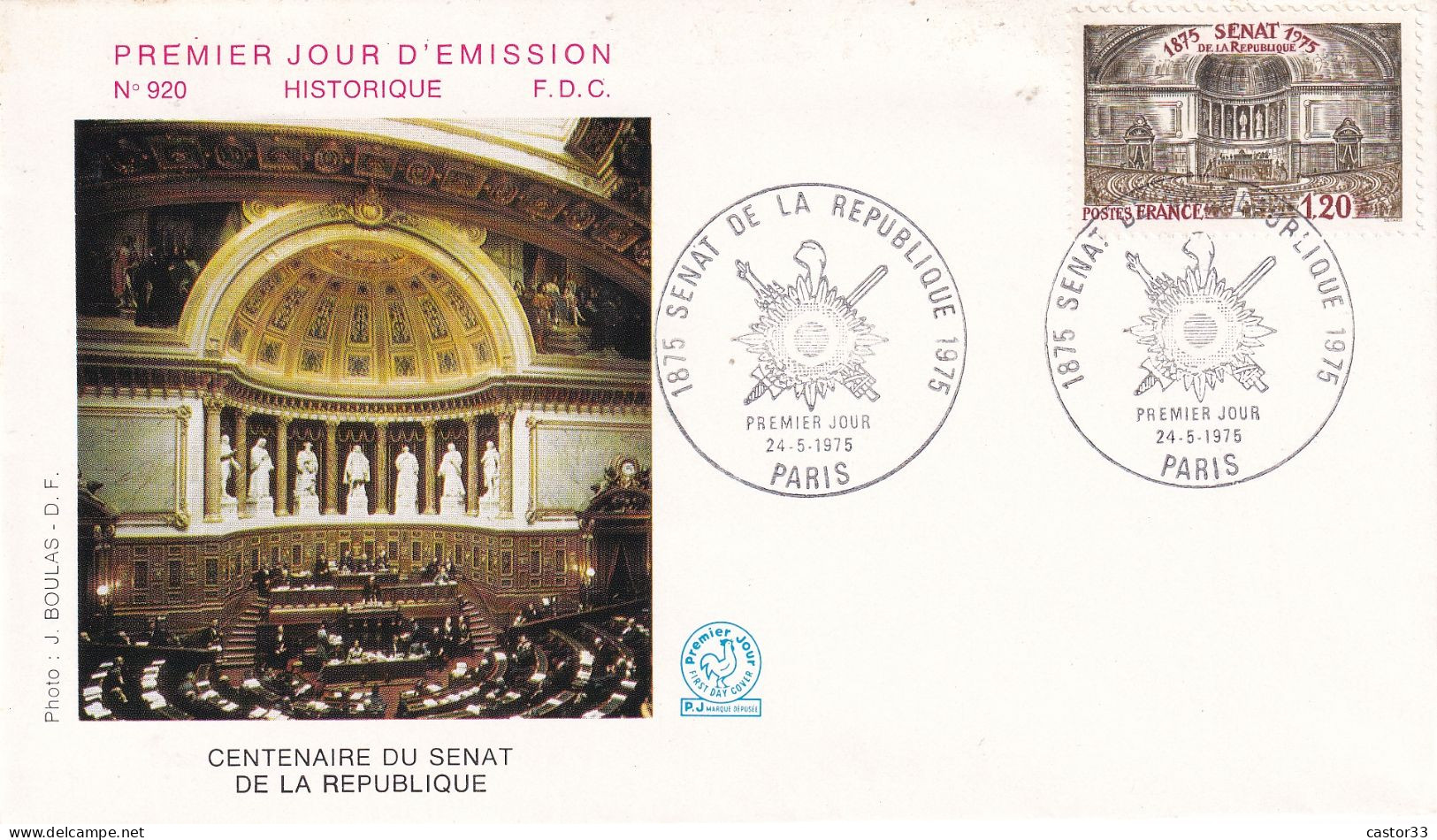 1er Jour, Centenaire Du Sénat De La République - 1970-1979