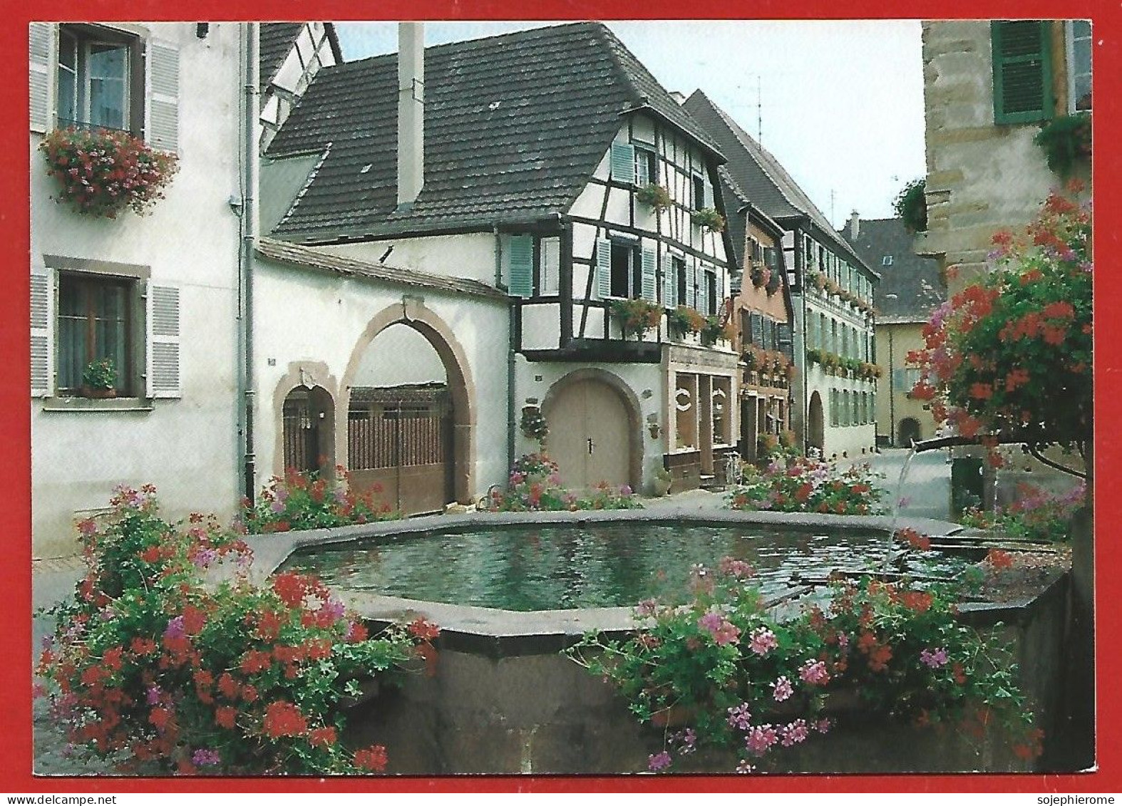 Eguisheim (68) Maisons à Colombages Fontaine Typique Avec Blasons 2scans - Other & Unclassified