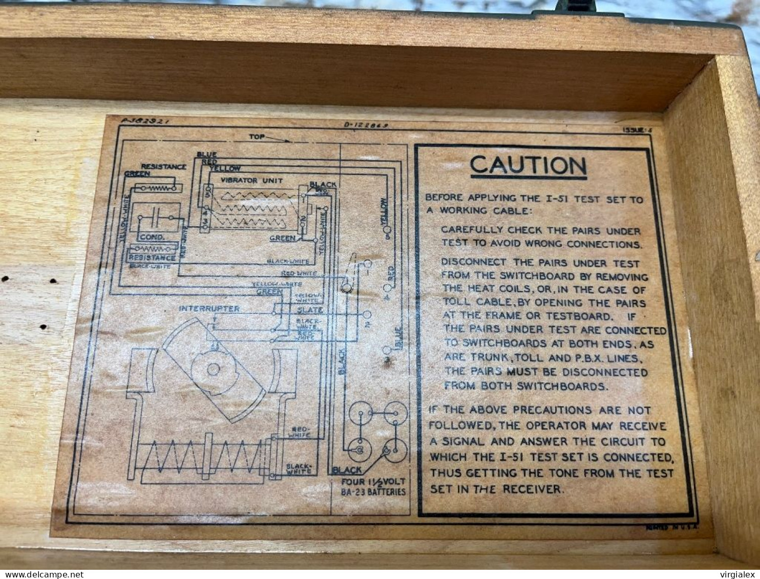 Signal Corps TEST SET I-51-A Militaria US ww2 1943 Transmission Communication Téléphone Radio USA Jeep Dodge GMC