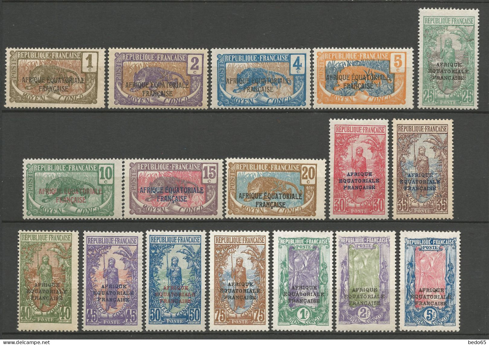 CONGO N° 72 à 88 NEUF* AVEC OU TRACE DE CHARNIERE  / Hinge / MH - Unused Stamps