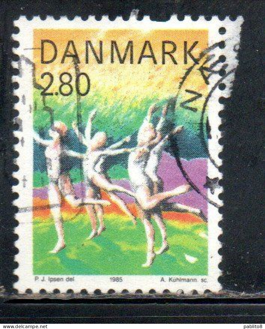 DANEMARK DANMARK DENMARK DANIMARCA 1985 SPORTS WOMEN'S FLOOR EXERCISE 2.80k USED USATO OBLITERE' - Used Stamps