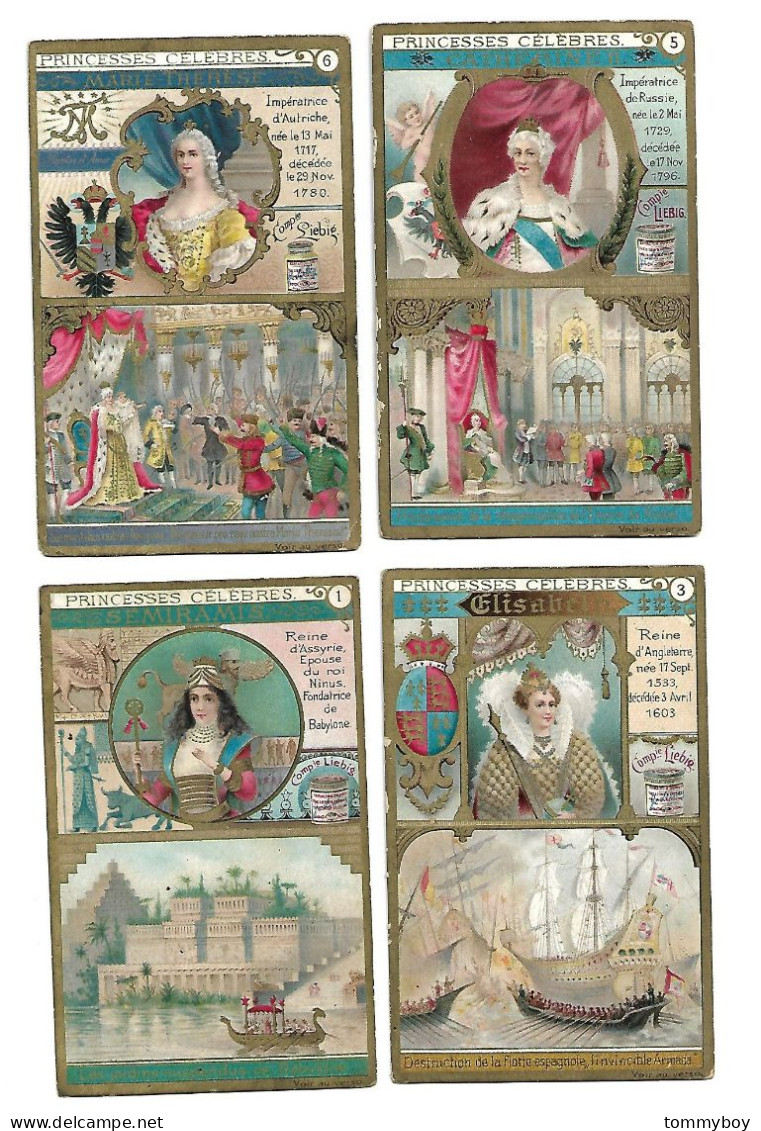 S 491 , Liebig 6 Cards, Princesses Célèbres ( Damage At The Edges) (ref B10) - Liebig