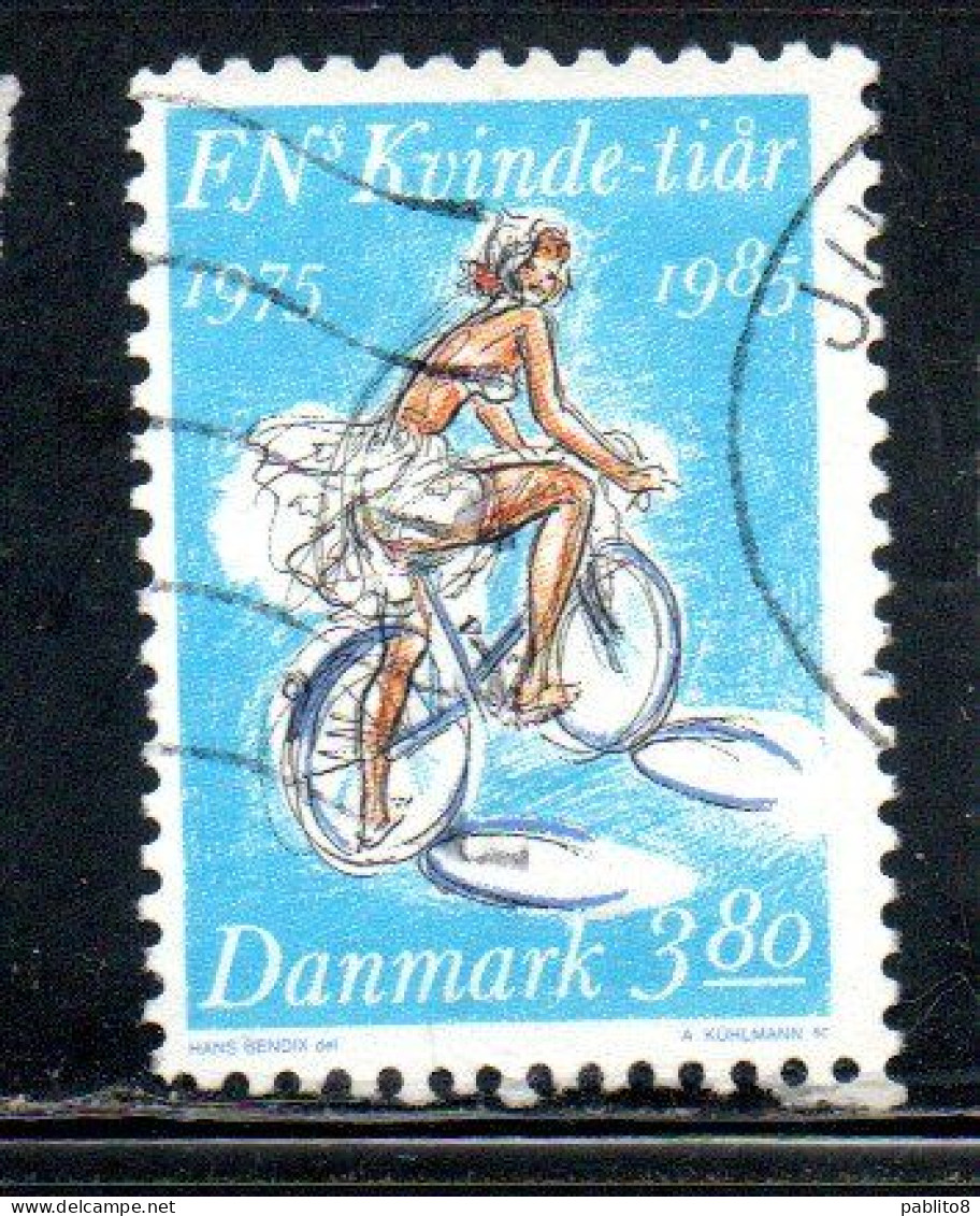 DANEMARK DANMARK DENMARK DANIMARCA 1985 UN DECADE FOR WOMEN CYCLIST 3.80k USED USATO OBLITERE' - Oblitérés