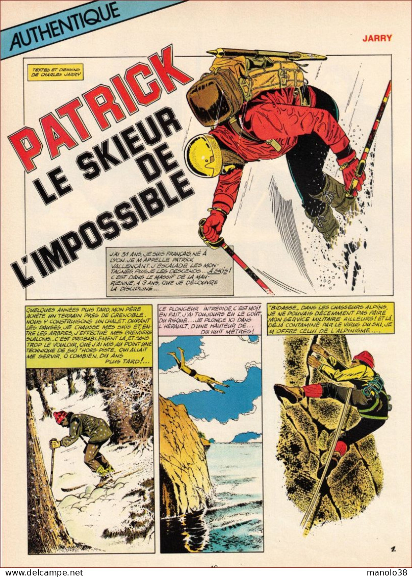 Patrick Vallençant. Skieur Et Alpiniste Français. Bande Dessinée. BD. Histoire Vraie & Complète. 1979. - Documents Historiques