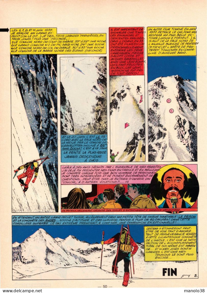 Patrick Vallençant. Skieur Et Alpiniste Français. Bande Dessinée. BD. Histoire Vraie & Complète. 1979. - Historical Documents