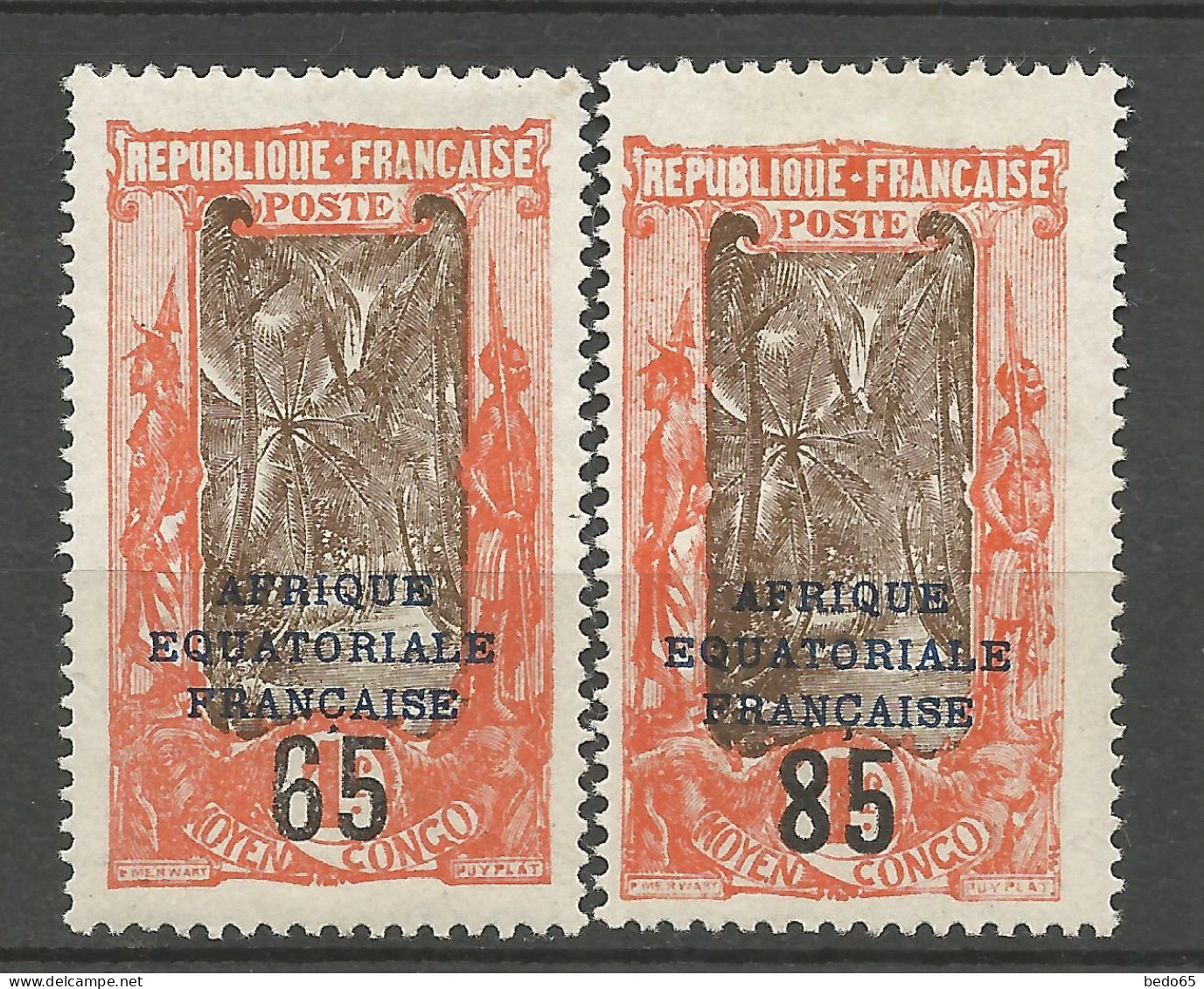 CONGO N° 91 Et 92 NEUF* AVEC OU TRACE DE CHARNIERE  / Hinge / MH - Ongebruikt