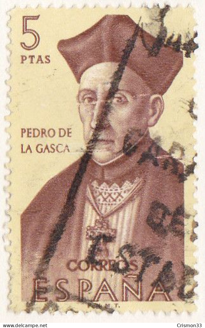 1962 - ESPAÑA - FORJADORES DE AMERICA - PEDRO DE LA GASCA - EDIFIL 1461 - Oblitérés