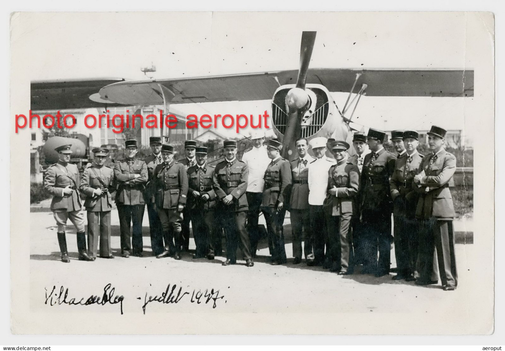 Militaires Français Accompagnés D'officiers Tchèques Et Serbes Devant L'avion Blériot-SPAD S.510 - Villacoublay, 1937 - Aviation