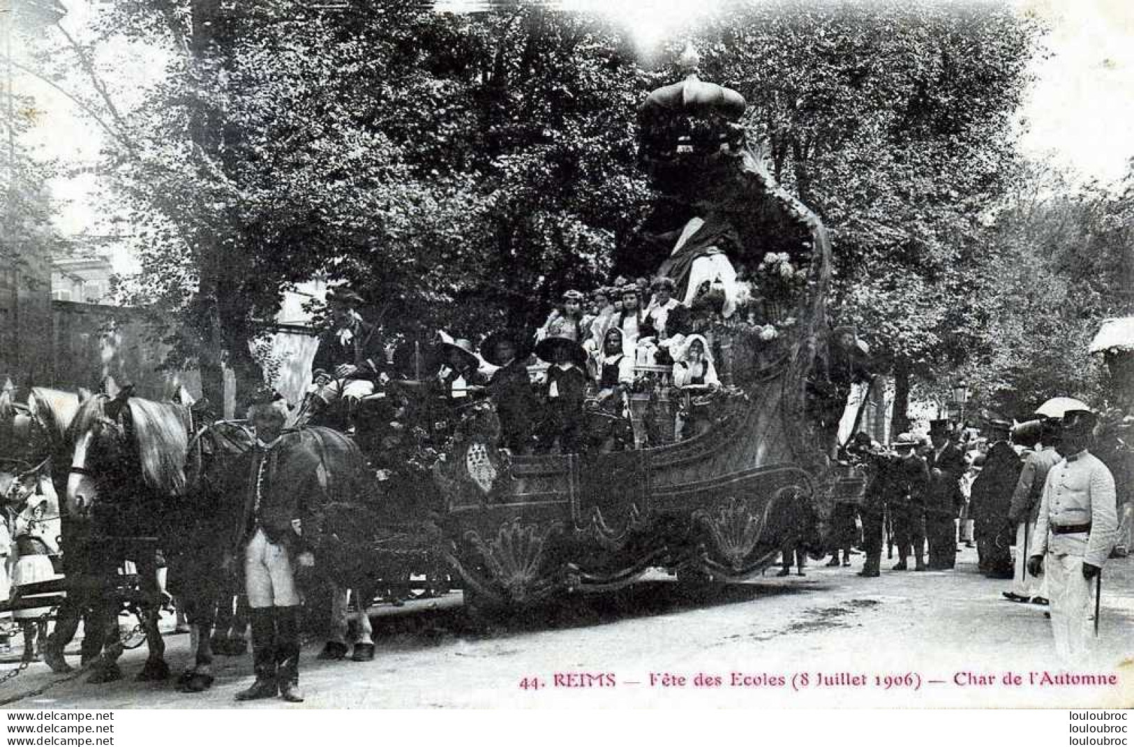 51 REIMS FETE DES ECOLES JUILLET 1906 CHAR DE L'AUTOMNE - Reims