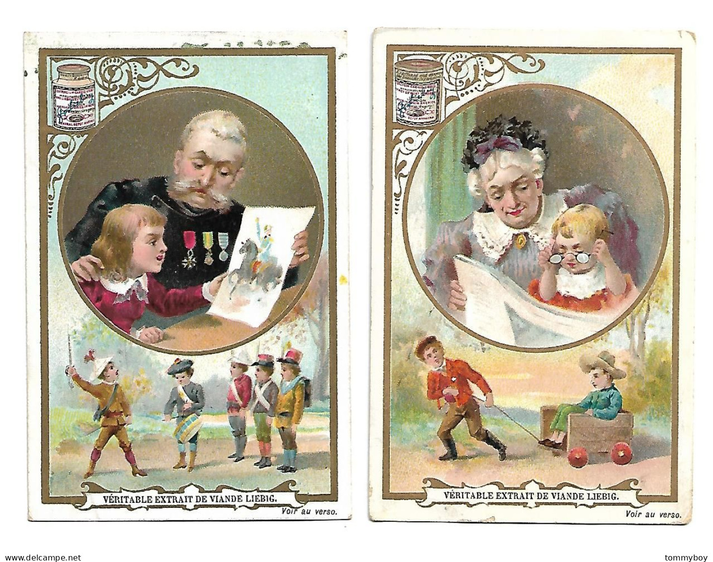 S 488 , Liebig 6 Cards, Jeunes Et Vieux  ( Some Damage At The Edges) (ref B10) - Liebig