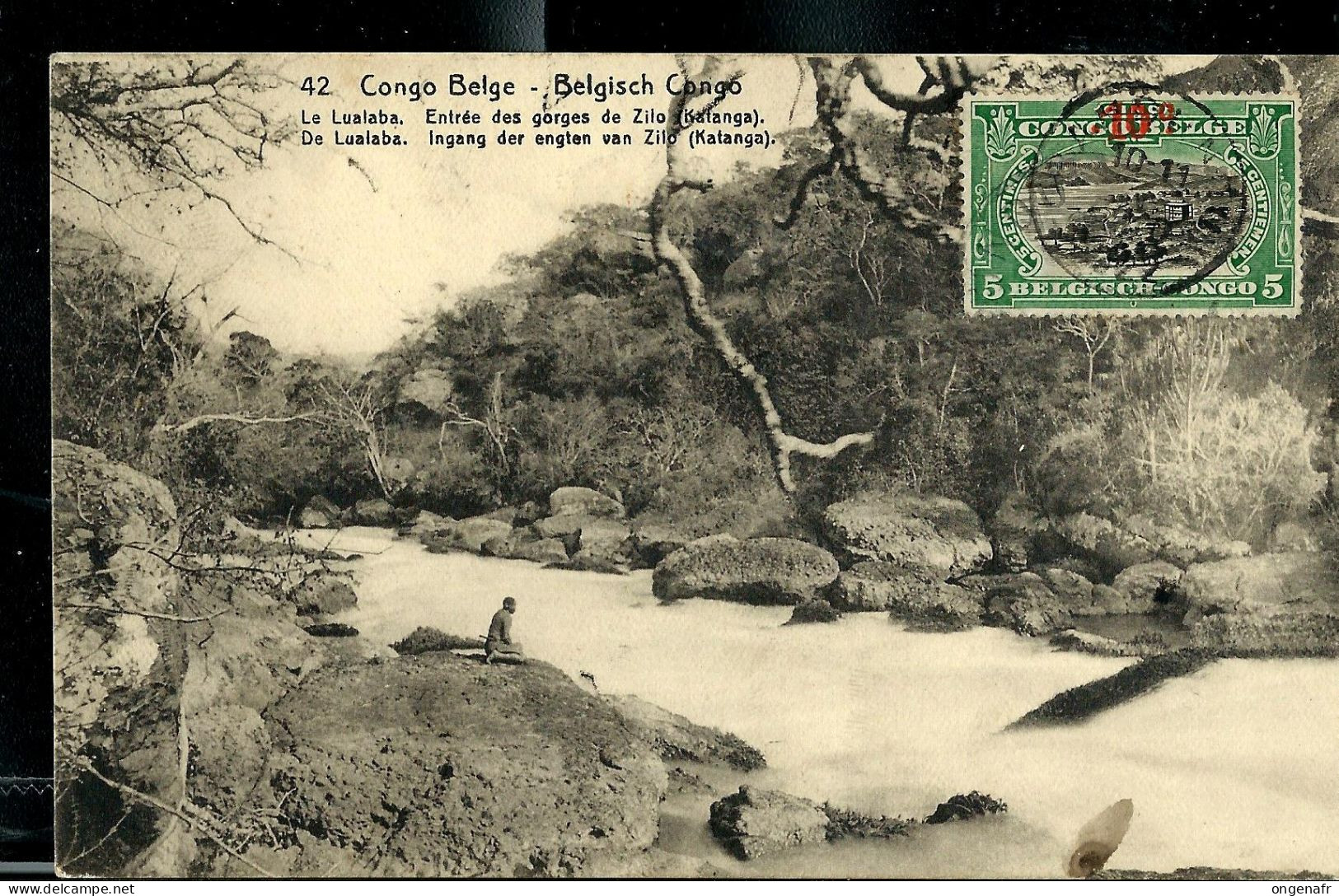 Carte Avec Vue: N° 43 - 42 ( Le Lualaba: Entrée Des Gorges De Zilo (Katanga) Obl. BANDUNDU - 17/10/1922 - Postwaardestukken