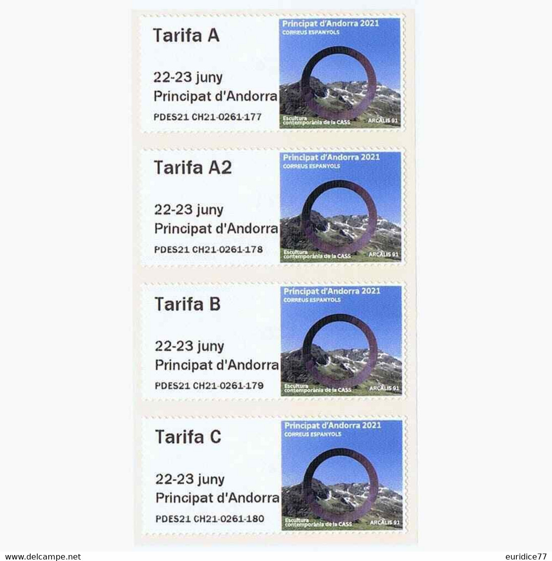 Spanish Andorra 2021 - Postal Labels ATM Collection - Set Mnh** - Nuevos
