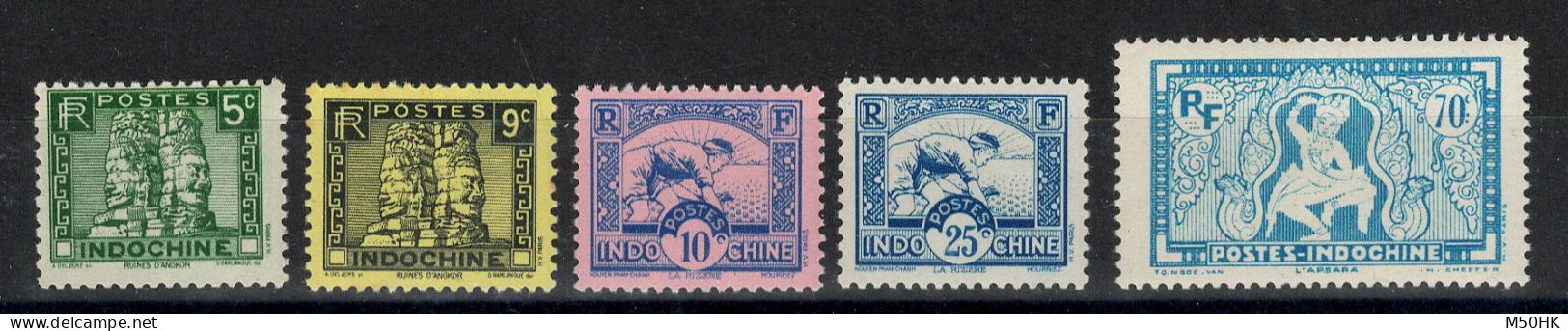 Indochine - YV 214 à 218 N** MNH Luxe Complete - Nuovi