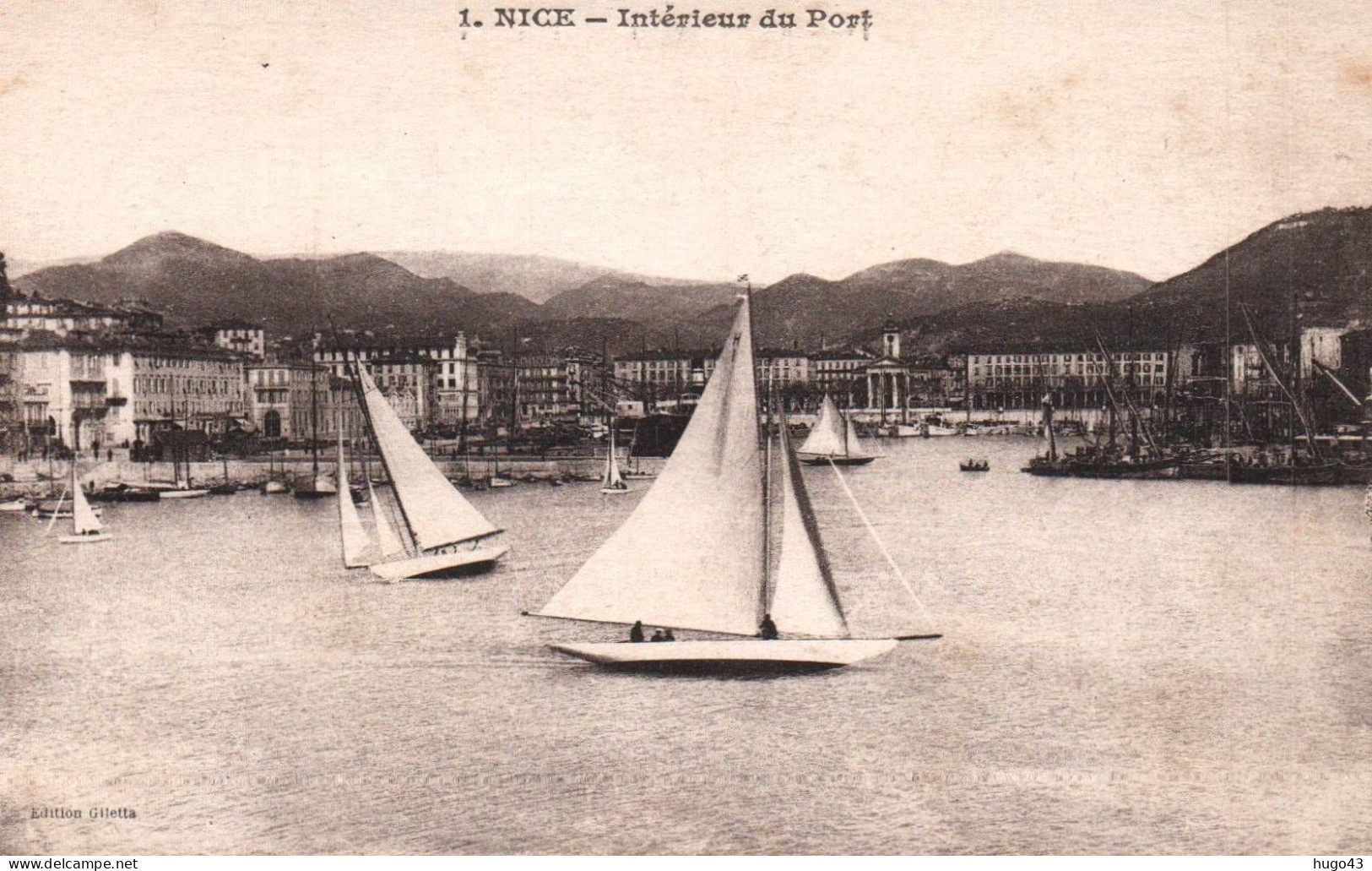 (RECTO / VERSO) NICE - N° 1 - INTERIEUR DU PORT LE 07/01/1918 - CPA - Schiffahrt - Hafen