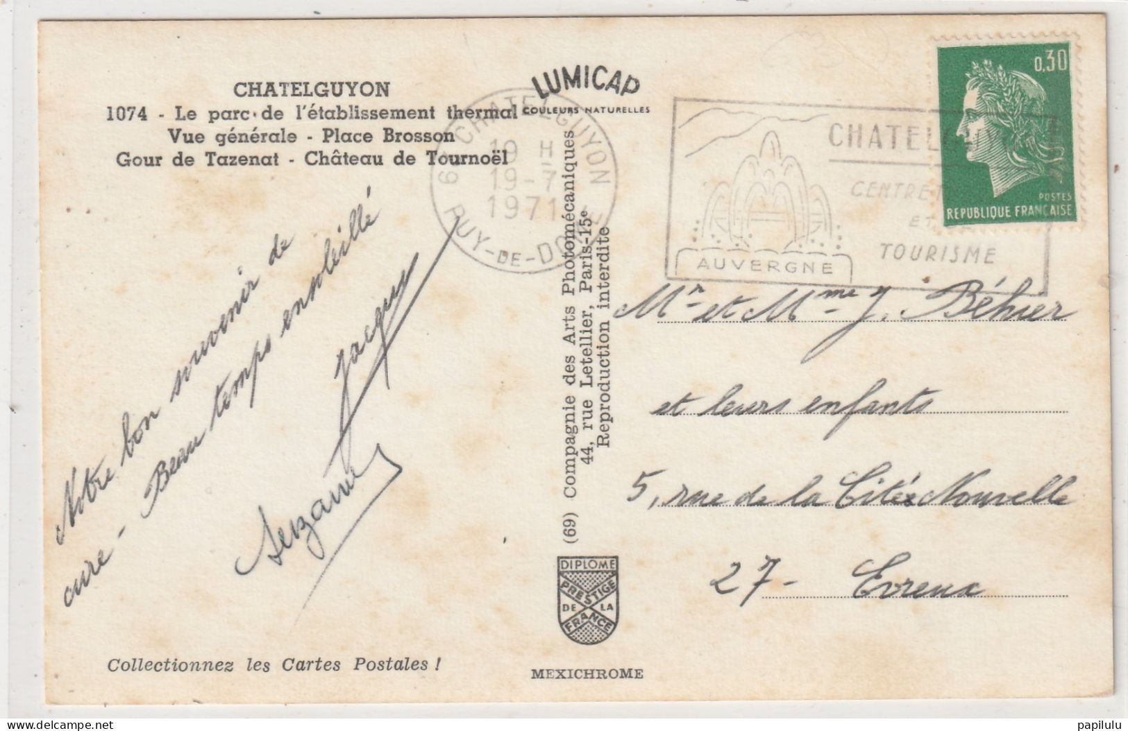 137 DEPT 63 : édit. Cap N° 1074 : Souvenir De Châtelguyon " Multivues " - Châtel-Guyon