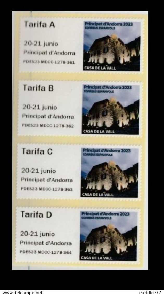 Spanish Andorra 2023 - ATM Casa De La Vall Strip Mnh** - Timbres De Distributeurs [ATM]