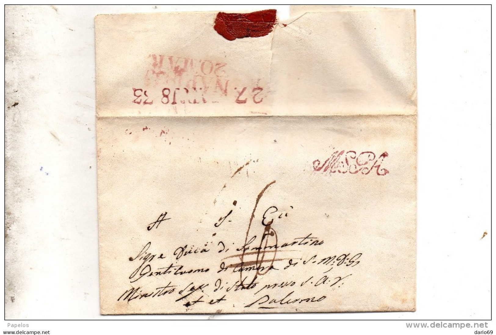 1833 LETTERA CON ANNULLO NAPOLI - 1. ...-1850 Prephilately