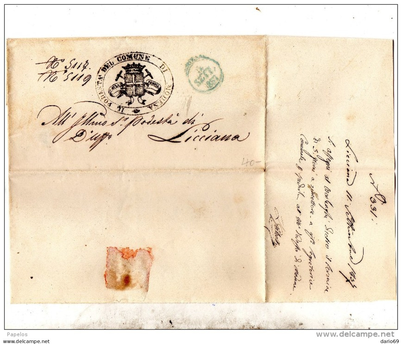 1837 LETTERA CON ANNULLO MODENA - 1. ...-1850 Prephilately