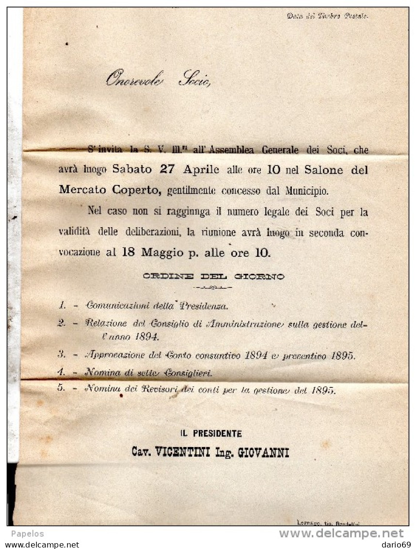 1895    LETTERA CON ANNULLO LEGNAGO VERONA - Marcophilia