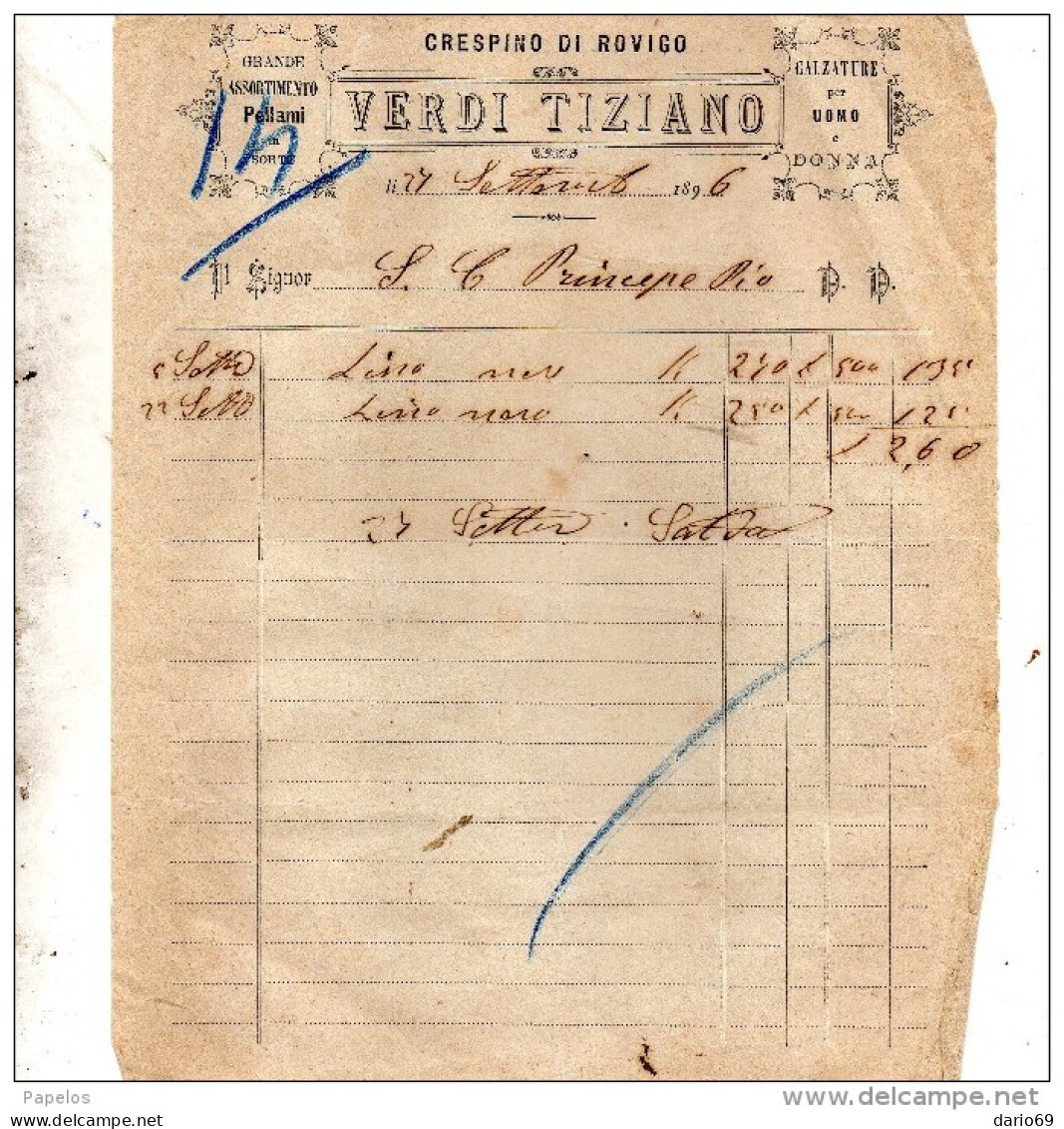 1896 CRESPINO ROVIGO - VERDI TIZIANO - CALZATURE PER UOMO - Italy
