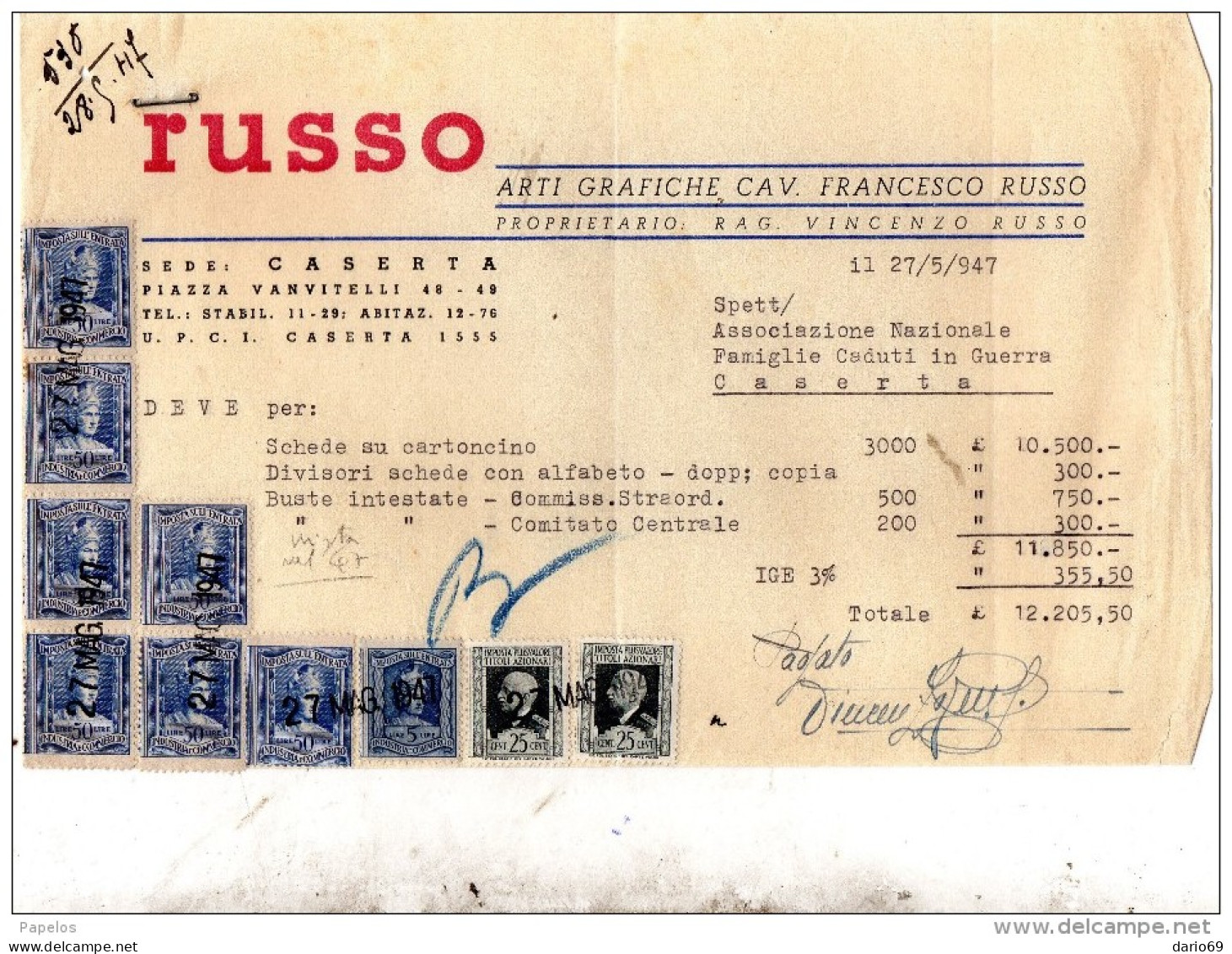 1947 CASERTA - ARTI GRAFICHE - Italia