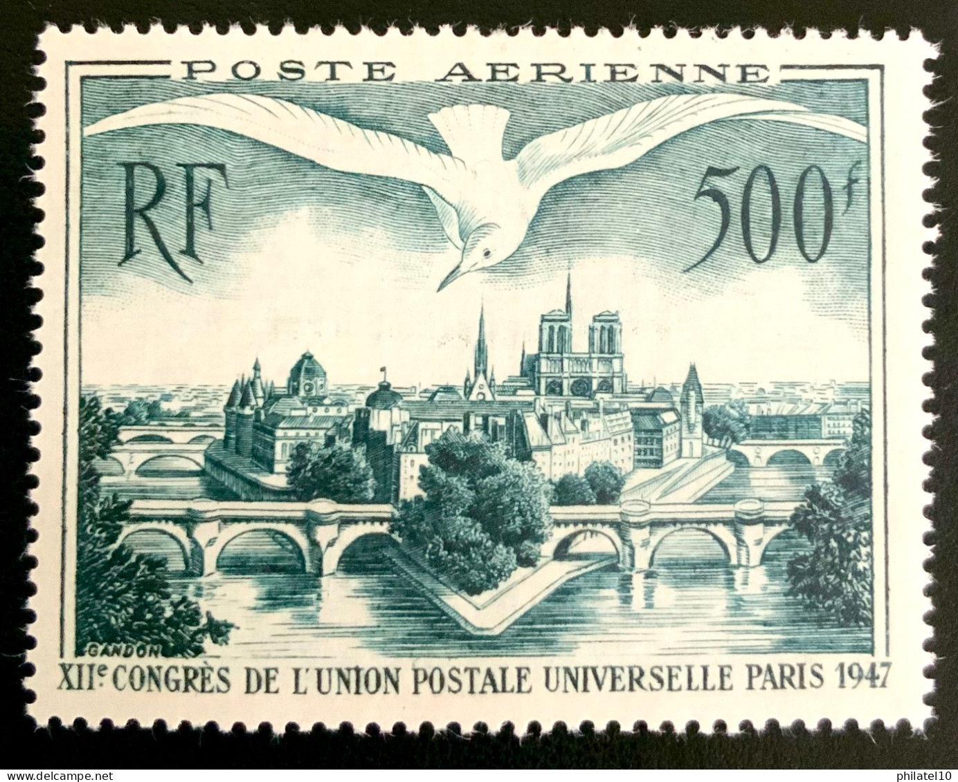1947 FRANCE N 20 - POSTE AERIENNE - CONGRÈS DE L’UNION POSTALE UNIVERSELLE PARIS 1947 - NEUF** - 1927-1959 Mint/hinged