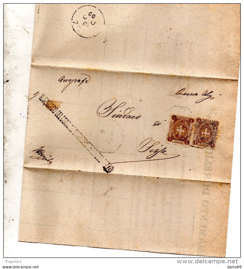 1900 LETTERA CON ANNULLO  OTTAGONALE TORRICELLA DEL PIZZO CREMONA - Marcophilie